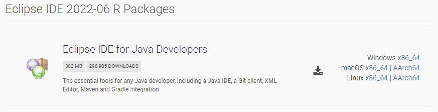 Choose Eclipse IDE for Java Developers.